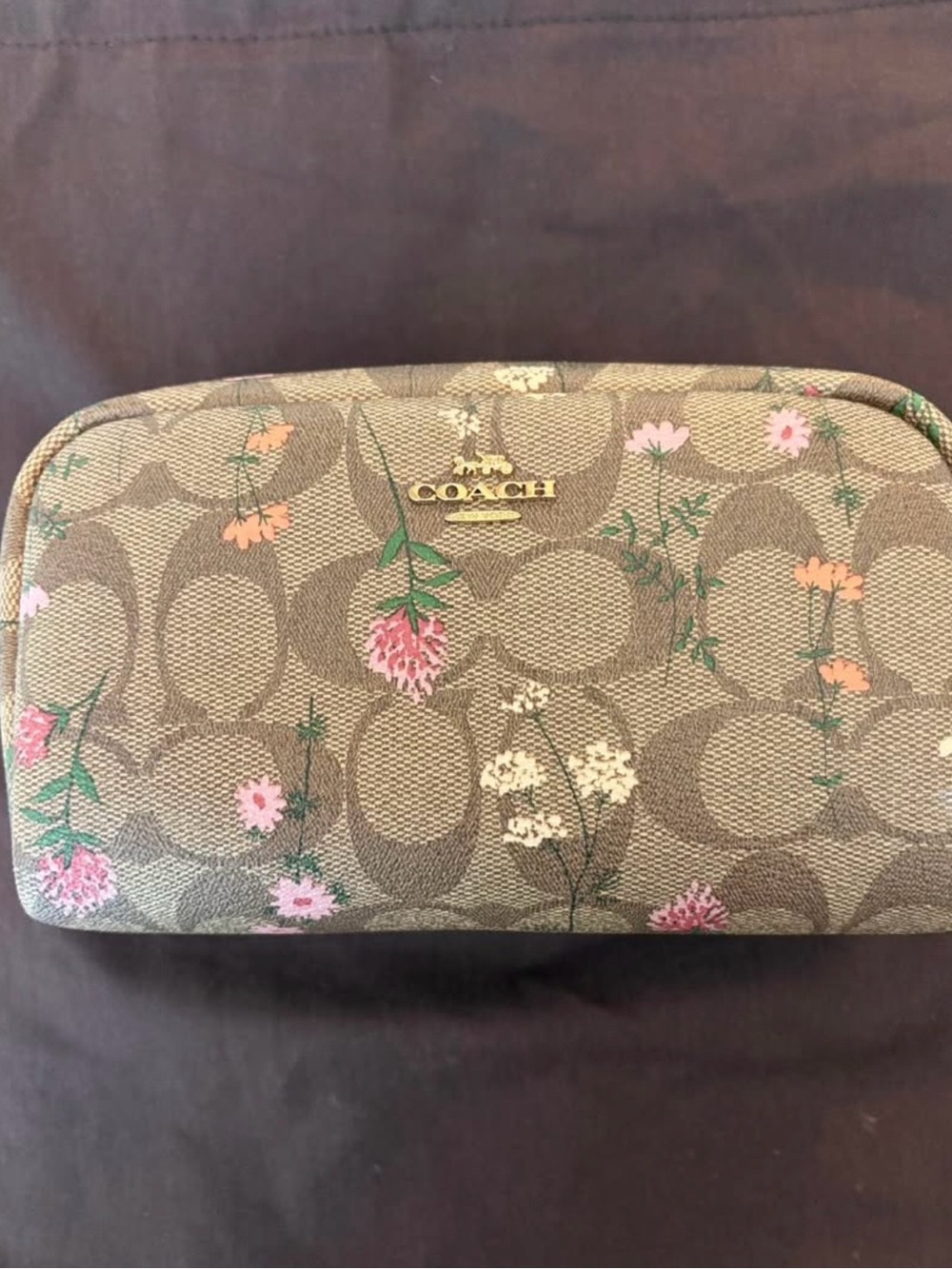 Coach Floral Signature Cosmetic Case in "Wildflower" Print with Dust Bag